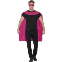 Smiffy Superhero cape met masker pink