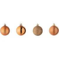 J-Line kerstbal - kunststof - oranje - doos van 40