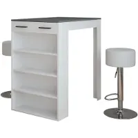 Vicco Repose Bartafel set – 67 x 100 cm met 2 barkrukken Wit/antraciet