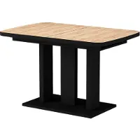 Vicco Eettafel Fenaro, Goudkleurig Eiken/Zwart, 120-160 x 80 cm 2 delen