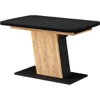 Vicco Eettafel Fenaro, Zwart/Goudkleurig Eiken, 120-160 x 80 cm uitschuifbaar