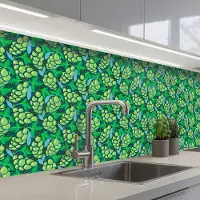 KitchenYeah Keuken achterwand 300x60 cm - Spatscherm zelfklevend Druiven - Tros - Groen - Muurbeschermer - Spatwand fornuis