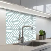 KitchenYeah Keuken achterwand 80x80 cm - Spatscherm zelfklevend Groen - Geometrie - Patronen - Abstract - Muurbeschermer - Spatwand fornuis