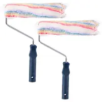 Kinzo Set van 2x Verfroller - D 6 x B 25 cm - Verfrol/vachtrol 25 cm - Schilder benodigheden - Verf materiaal - Schilderen & Verven