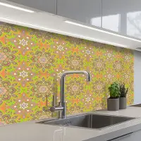 KitchenYeah Keuken achterwand 100x60 cm - Spatscherm zelfklevend Bohemian - Mandala - Patronen - Muurbeschermer - Spatwand fornuis