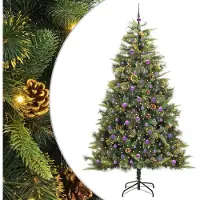 vidaXL Kunstmatige Scharnierende Kerstboom met Kegels Groen 240 cm