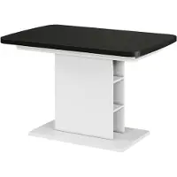 Vicco Eettafel Fenaro, Zwart/Wit, 120-160 x 80 cm met open compartimenten
