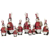 J-Line figuur Pinguin Kerstmis - polyresin - mix - large - 3 stuks