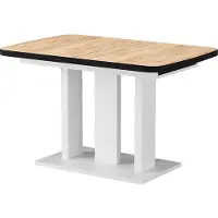 Vicco Eettafel Fenaro Goudkleurig Eiken/Wit 120-160 x 80 cm 2 delen, Model 56588