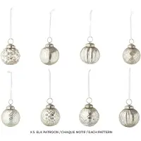 J-Line kerstbal - glas - zilver - doos van 40