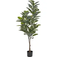 Beliani FICUS ELASTICA - Kunstplant - Groen - 160 cm - Synthetisch materiaal