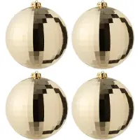 J-Line kerstbal Disco - kunststof - goud - doos van 4