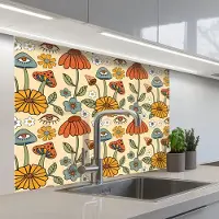KitchenYeah Keuken achterwand 100x80 cm - Spatscherm zelfklevend Patronen - Vintage - Bloemen - Ogen - Muurbeschermer - Spatwand fornuis