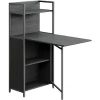 Vicco Bureau Savio Zwart 30-100 x 57 cm met opklapbaar tafelblad, Model 56376