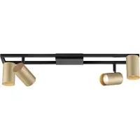 Brilliant Opbouwspot Salor - Zwart - Messing - 4xgu10 5w - Warm Wit