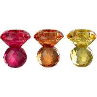 J-Line kaarshouder - glas - mix - 3 stuks