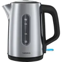 Tornado TKE01411-GS - Waterkoker - 1,7l - 2200W - Zwart, Zilver