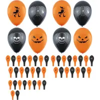 Henbrandt Halloween ballonnen met prints - 48x stuks - 23 cm - Halloween feestversiering - decoraties