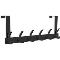 O'daddy O’DADDY Deurkapstok - 6 Haken - Deurhaak - Deurhanger - Deur kapstok hangend - Ophanghaak - Bevestiging met 3M Tape - Industrieel Design - Zwart