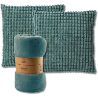 Dutch decor - VOORDEELSET - 3-delig - Rome & Harvey - 2 sierkussens 45x45 cm - 1 plaid 150x200 cm - groen