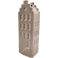 Housevitamin - Bloemenvaas - Huis Vaas - Keramiek - Taupe - 6x5,5x18 cm