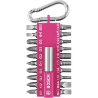 Bosch Schroefbitset | Roze | Met Karabijnhaak | 21-delig - 2607012000
