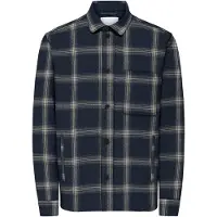 Only & Sons onsaiden checked twill shirt frml 22035467 dark sapphire