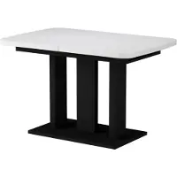 Vicco Eettafel Fenaro Wit/Zwart 120-160 x 80 cm 2 delen, Model 56593