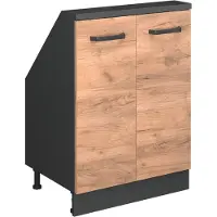 Vicco Rion Kast voor schuine wand – met 2 deuren Eik goud/antraciet