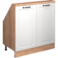 Vicco Rion Kast voor schuine wand – met 2 deuren Wit landhuis/gouden eik