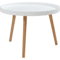 En.casa Salontafel Bongard rond Ø60x45 cm wit en naturel []