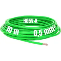 Kalitec 10 meter H05V-K 0,5 mm² groene bedradingskabel I kernkabel flexibel I PVC enkeladerig I meeraderig 0,5mm2 I bedrading fijnaderige enkele kabel I kabel enkeldraads schakeldraad