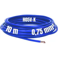Kalitec 10 meter H05V-K 0,75 mm² donkerblauwe bedradingskabel I kernkabel flexibel I PVC enkeladerig I meeraderig 0,75mm2 I bedrading fijnaderig I enkele kabel I kabel massief I schakeldraad