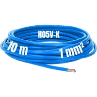 Kalitec 10 meter H05V-K 1 mm² blauwe bedradingskabel I kernkabel flexibel I PVC enkeladerig I meeraderig 1mm2 I bedrading fijnaderig I enkele kabel I kabel massief I kabel vlamvertragend
