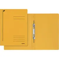 Leitz Spiralhefter, DIN A4, Colorspankarton, gelb 320 g/qm, mit Spiralmechanik 80 mm, mit Beschriftungslinien, - 25 Stück (3040-00-15)