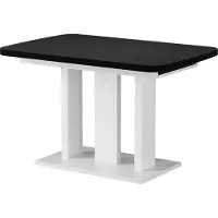 Vicco Eettafel Fenaro, Zwart/Wit, 120-160 x 80 cm 2 delen