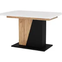 Vicco Eettafel Fenaro Wit/Goudkleurig Eiken 120-160 x 80 cm uitschuifbaar, Model 56583