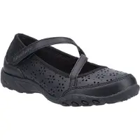 SKECHERS Breathe Easy Playground Poppies Meisjes Zwart Leren Schoenen