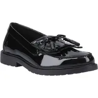 Hush puppies Verity Kiltie Leren Dames Zwarte Instappers