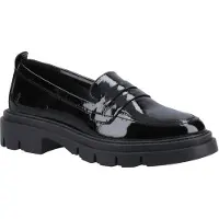 Hush puppies Reece Leer Vrouwen Zwarte Loafers