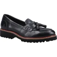Hush puppies Ginny Dames Zwarte Leren Instappers