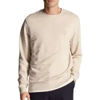 Lyle & Scott cremekleurige pullover-sweatshirt met tonaal adelaarlogo