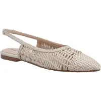 Hush puppies Dalia Woven Dames Crèmekleurige Leren Platte Schoenen