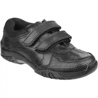 Hush puppies Jezza Junior Leer Jongens Zwarte Loafers