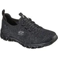 SKECHERS Glide Step Textiel Dames Zwarte Sneakers