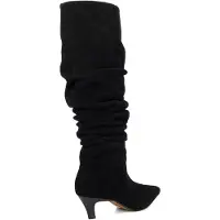 Dune London Dune Saunders Leren Dames Zwarte Hak Kniehoge Laarzen