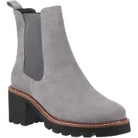 Hush puppies Gaia Leren Dames Grijze Chelsea Laarzen Met Hak