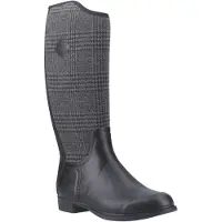Muck Boots Derby Hoge Rubber Dames Zwart/Plaid Winter Kniehoge Laarzen