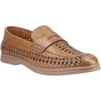 Hush puppies Bowie Leer Heren Tan Instappers