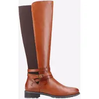 Hush puppies Vanessa Leren Dames Tan Enkellaarzen Met Hoge Hak